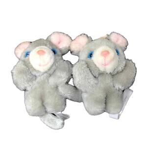 House of Lloyd Mouse Plush Set of 2 Replacement 5" Gray Babies VTG 1989
